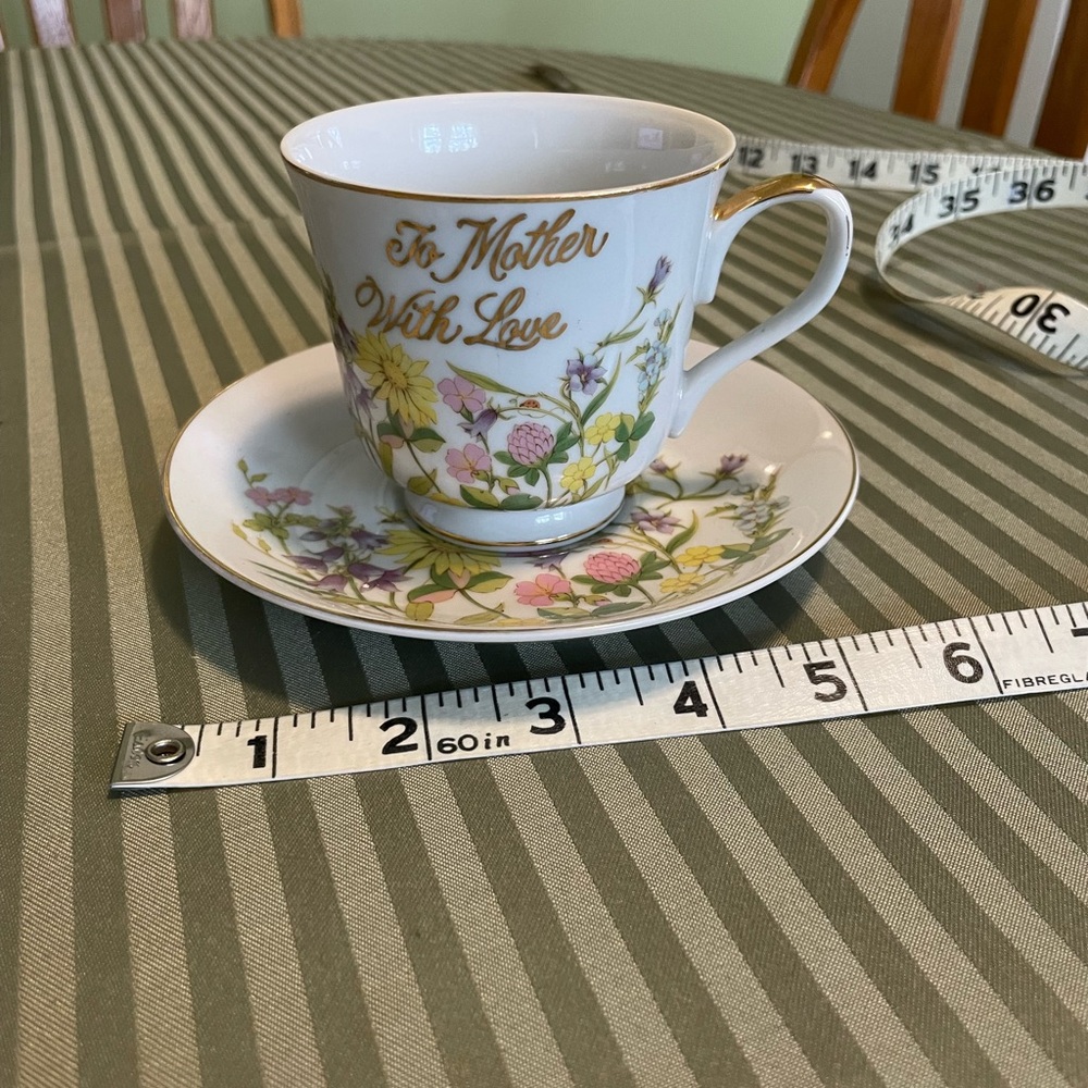 'To Mother With Love' Floral Bone China Teacup & Saucer